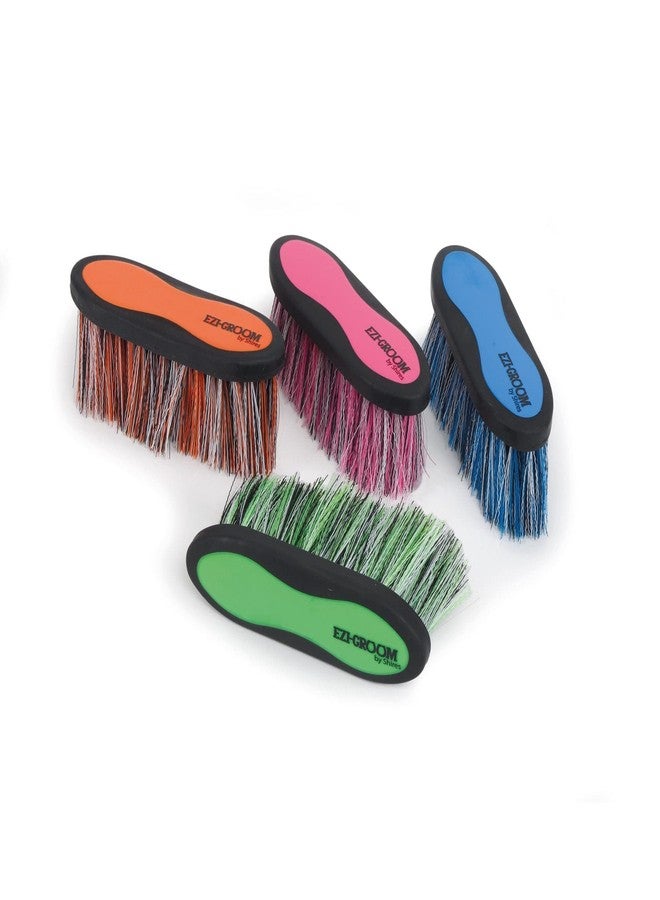 Shires Equestrian Ezi-Groom Grip Long Bristle Dandy Brush (Orange) - Image 1